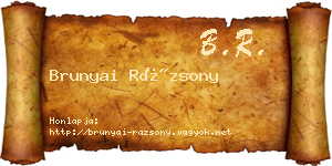 Brunyai Rázsony névjegykártya